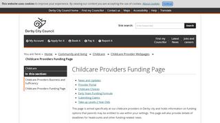 
                            2. Childcare Providers Funding Page | Derby City Council