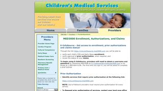 
                            2. Children's Medical Services - Provider Information