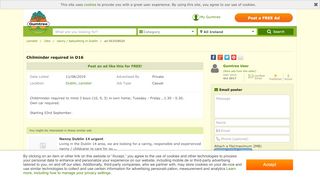 
                            9. Chilminder required in D16 | Dublin | Gumtree Classifieds ...