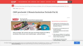 
                            8. CHIP geschenkt: 2 Monate kostenlose Technik-Flat XL - CHIP