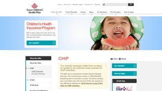 
                            2. CHIP | Texas Children's Health Plan