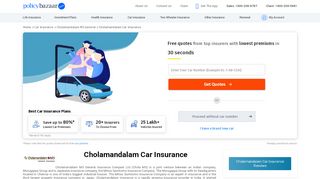 
                            5. Cholamandalam Car Insurance - Policybazaar