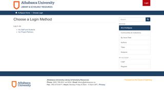 
                            6. Choose a Login Method - Athabasca University