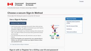 
                            7. Choose a secure Sign-In Method - mva-mda.vac-acc.gc.ca