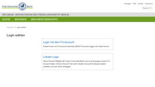 
                            3. Choose Login - refubium.fu-berlin.de