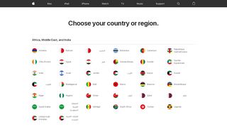 
                            1. Choose your country or region - Apple