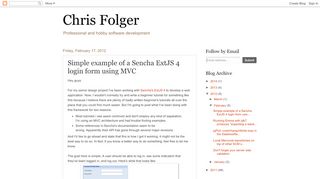 
                            7. Chris Folger: Simple example of a Sencha ExtJS 4 login form using MVC