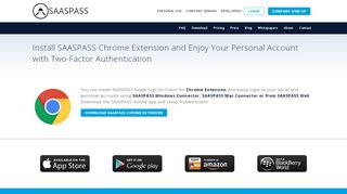 
                            9. Chrome Browser Extension - Single Sign On - SAASpass