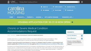 
                            3. Chronic or Severe Medical Condition ... - UNC Housing