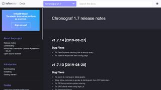 
                            6. Chronograf 1.7 release notes | InfluxData Documentation