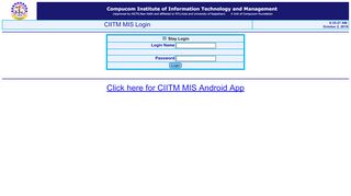 
                            3. CIITM MIS Login