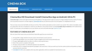 
                            6. Cinema Box HD App | Download Cinema Box For Android, iOS & PC