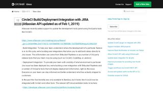 
                            8. CircleCI Build/Deployment Integration with JIRA | CircleCI Ideas
