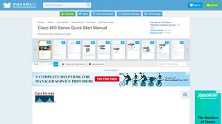 
                            6. CISCO 800 SERIES QUICK START MANUAL Pdf Download.