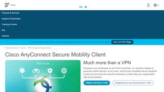 
                            1. Cisco AnyConnect Secure Mobility Client - Cisco