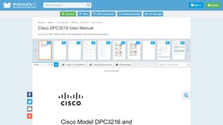
                            10. CISCO DPC3216 USER MANUAL Pdf Download.