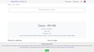 
                            5. Cisco RV180 Default Router Login and Password