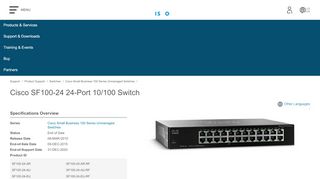 
                            3. Cisco SF100-24 24-Port 10/100 Switch