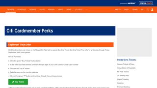 
                            5. Citi Cardmember Perks | New York Mets - MLB.com | The ...