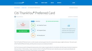 
                            5. Citi ThankYou® Preferred Card - Excellent Rewards Card