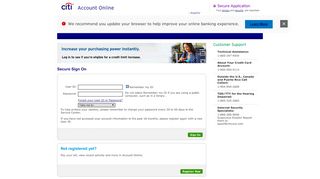 
                            4. Citibank, NA Secure Sign-on - Credit Cards