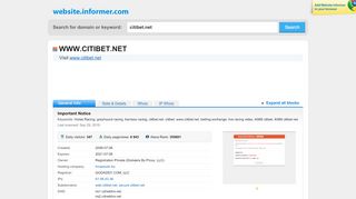 
                            4. citibet.net at WI. Important Notice - Website Informer