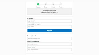 
                            4. Citizen Account - eCitizen - Gateway to All Government Services