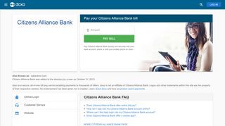 
                            1. Citizens Alliance Bank: Login, Bill Pay, Customer Service and ...