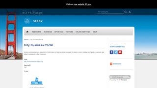 
                            1. City Business Portal | SFGOV - City & County of San Francisco