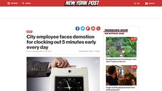 
                            8. City employee faces demotion for clocking out 5 minutes early every day