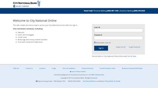 
                            5. City National Online - Login Page