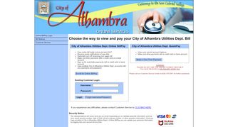 
                            3. City of Alhambra Utilities Dept. - Online BillPay