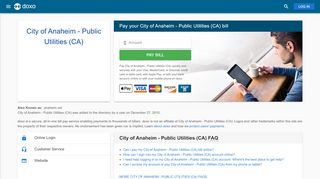 
                            8. City of Anaheim - Public Utilities (CA): Login, Bill Pay ... - Doxo