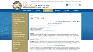 
                            8. City of Lincoln, CA : Utility Billing