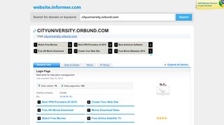 
                            8. cityuniversity.orbund.com at WI. Login Page - Website Informer