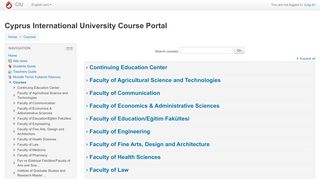 
                            9. CIU: Course categories - Cyprus International University Course Portal