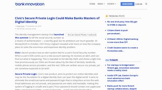 
                            9. Civic's Secure Private Login Could Make Banks Masters of Digital ...