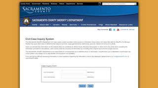 
                            7. Civil Case Inquiry System - Sacramento County Sheriff's Department