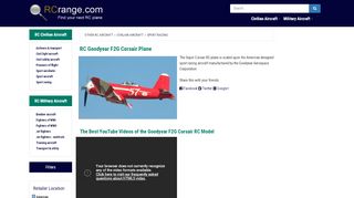
                            8. Civilian Aircraft > Sport racing > Goodyear F2G Corsair - RCrange.com