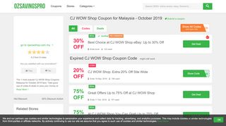 
                            8. CJ WOW Shop Coupon for Malaysia - …