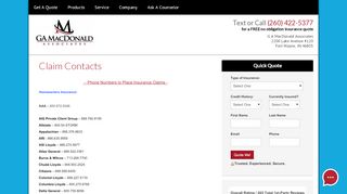 
                            8. Claim Contacts | G A MacDonald Associates