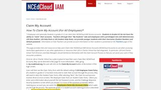
                            3. Claim My Account | NCEdCloud IAM Service