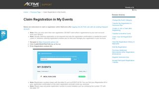 
                            9. Claim Registration in My Events - ACTIVE Network