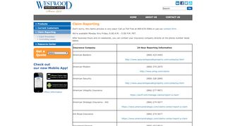 
                            3. Claim Reporting - Westwood Insurance