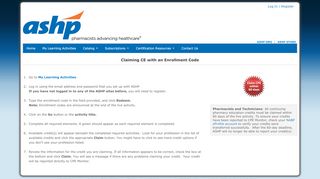 
                            5. ClaimCE - ASHP eLearning