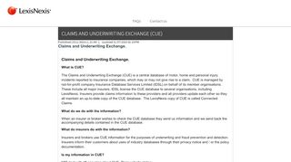 
                            6. Claims and Underwriting Exchange (CUE)