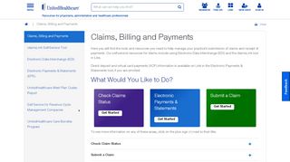 
                            3. Claims, Billing and Payments | UHCprovider.com