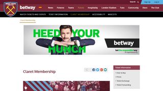 
                            9. Claret Membership | West Ham United