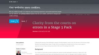 
                            7. Clarity from the courts on errors in a Stage 3 Pack - Kennedys