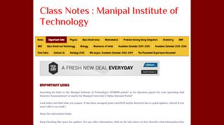 
                            7. Class Notes : Manipal Institute of Technology: Important links